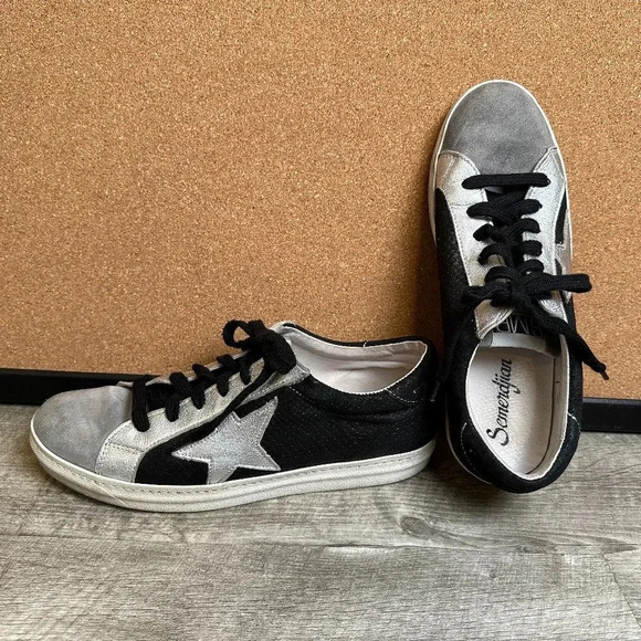 Semerdjian SMR23 Silver & Black Leather Sneakers - Picture 1 of 6